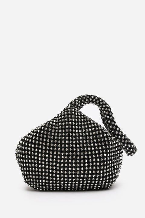 NICKI DIAMANTE MINI CHAINMAIL POUCH BAG IN BLACK
